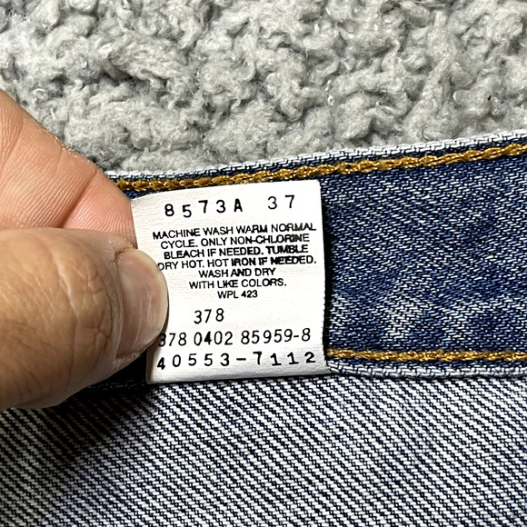 Vintage Levis 550 Jeans Men 33x31 (36"x30") Blue Denim Faded Cross Distressing - Picture 7 of 11